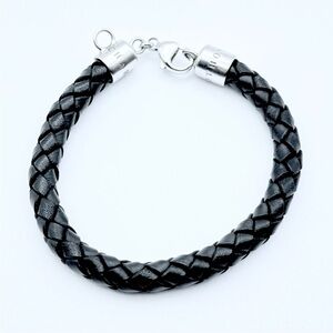 Thomas Sabo Braided Leather Sterling Silver Charm Bracelet